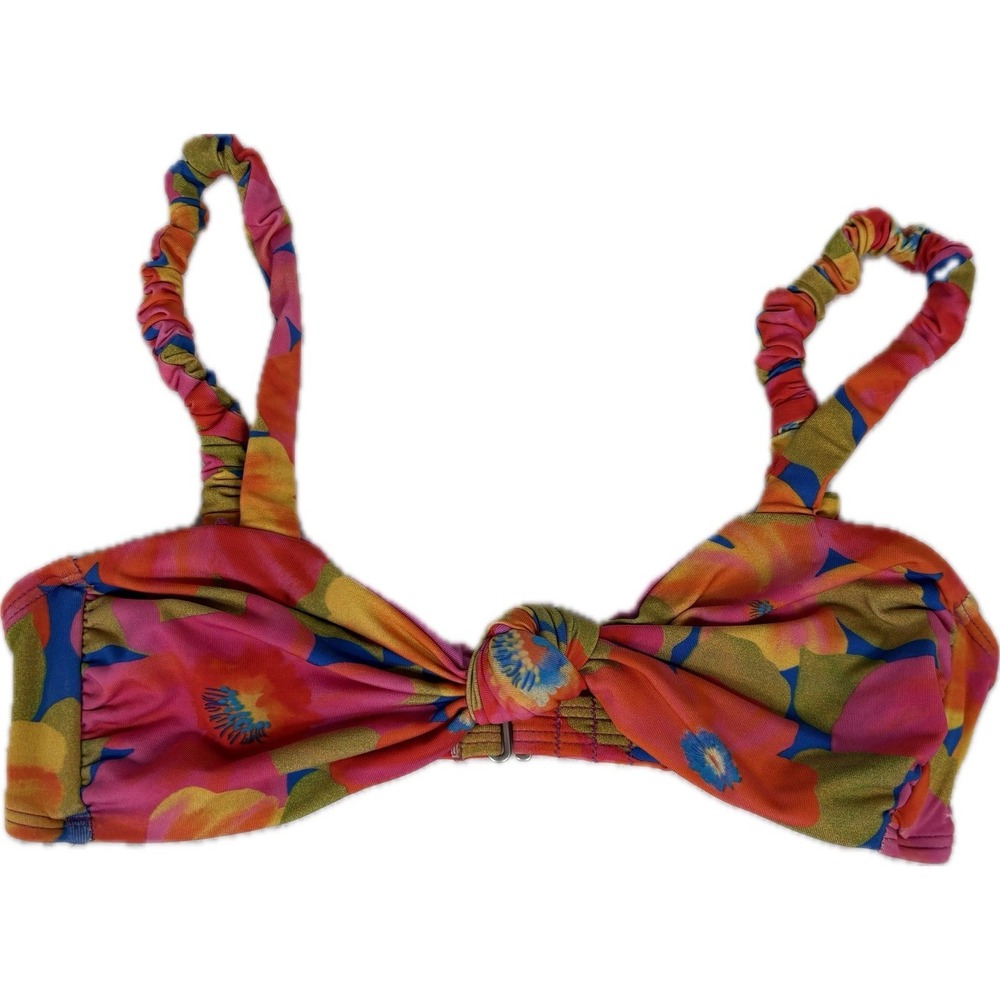 Billabong Women's Bikini Top Knot Floral Multicolor Tropical Size XS *READ* Cute